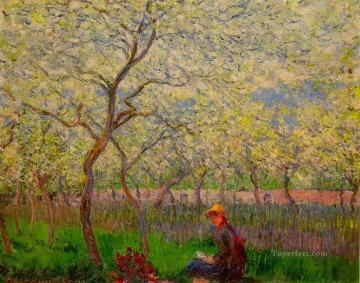  Orchard Art - An Orchard in Spring Claude Monet Impressionism Flowers